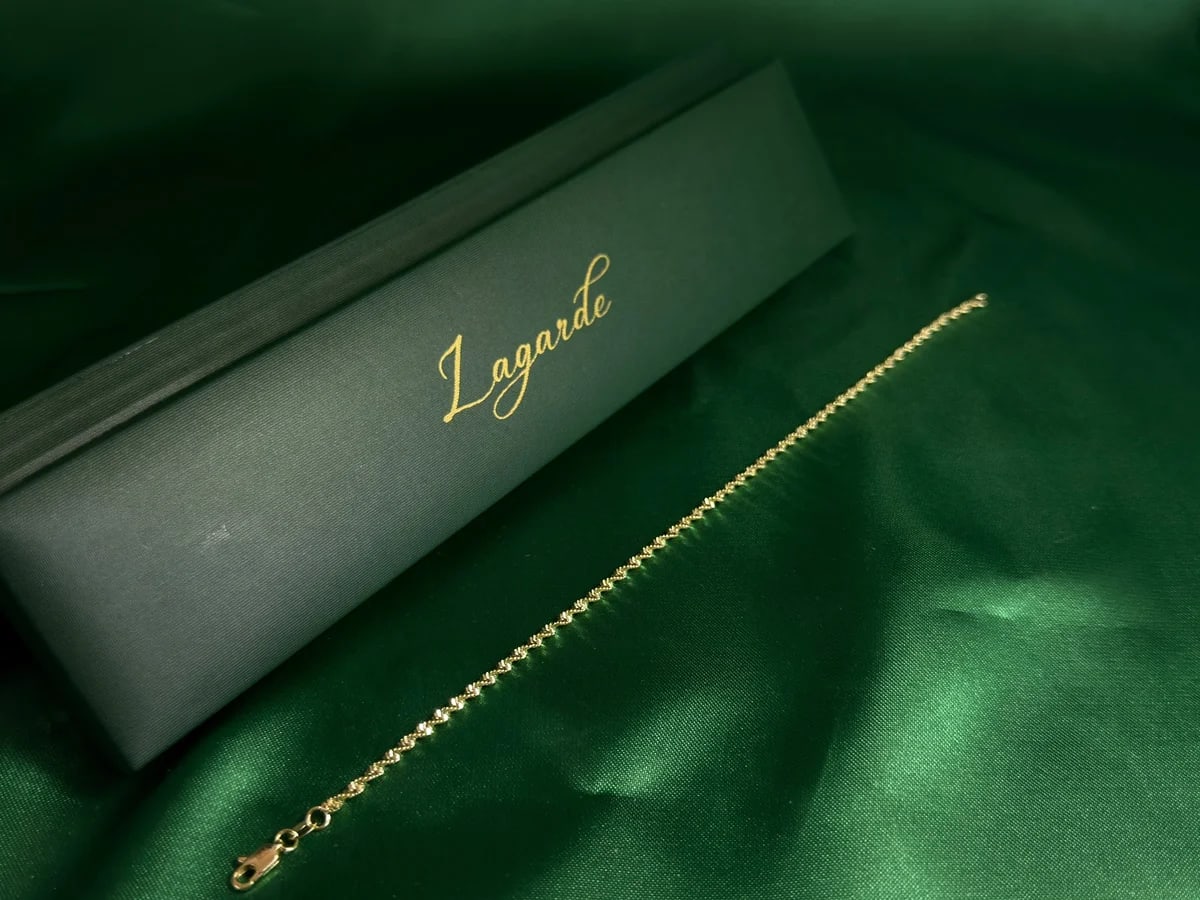 Pulsera Eslabones Trenzados Finos en Chapa de Oro 18k — vista 3