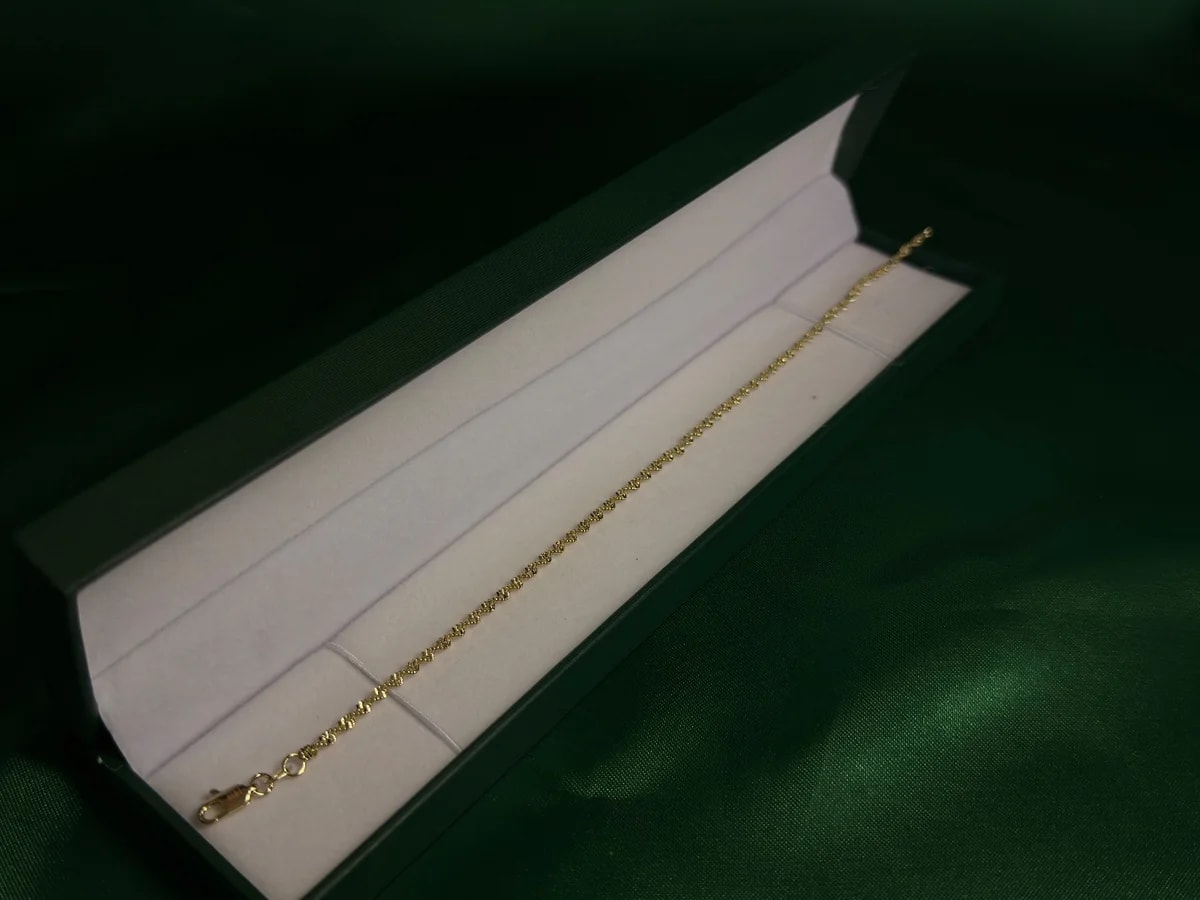 Pulsera Eslabones Trenzados Finos en Chapa de Oro 18k — vista 4