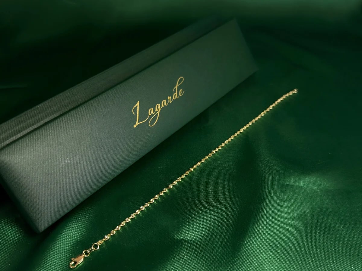 Pulsera Eslabones Trenzados Finos en Chapa de Oro 18k — vista 5