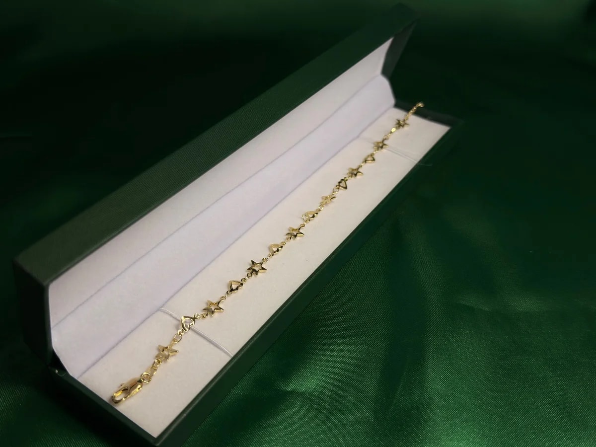 Pulsera Estrellas y Corazones en Chapa de Oro 18k — vista 2