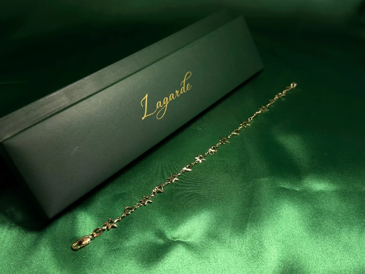 Pulsera Estrellas y Corazones en Chapa de Oro 18k — vista 5