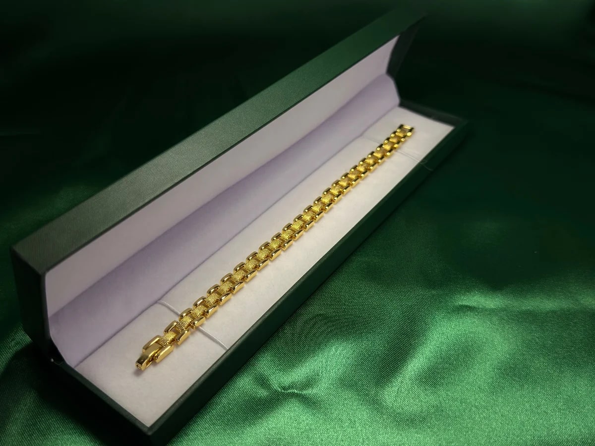 Pulsera Eslabones Geométricos en Chapa de Oro 18k — vista 2