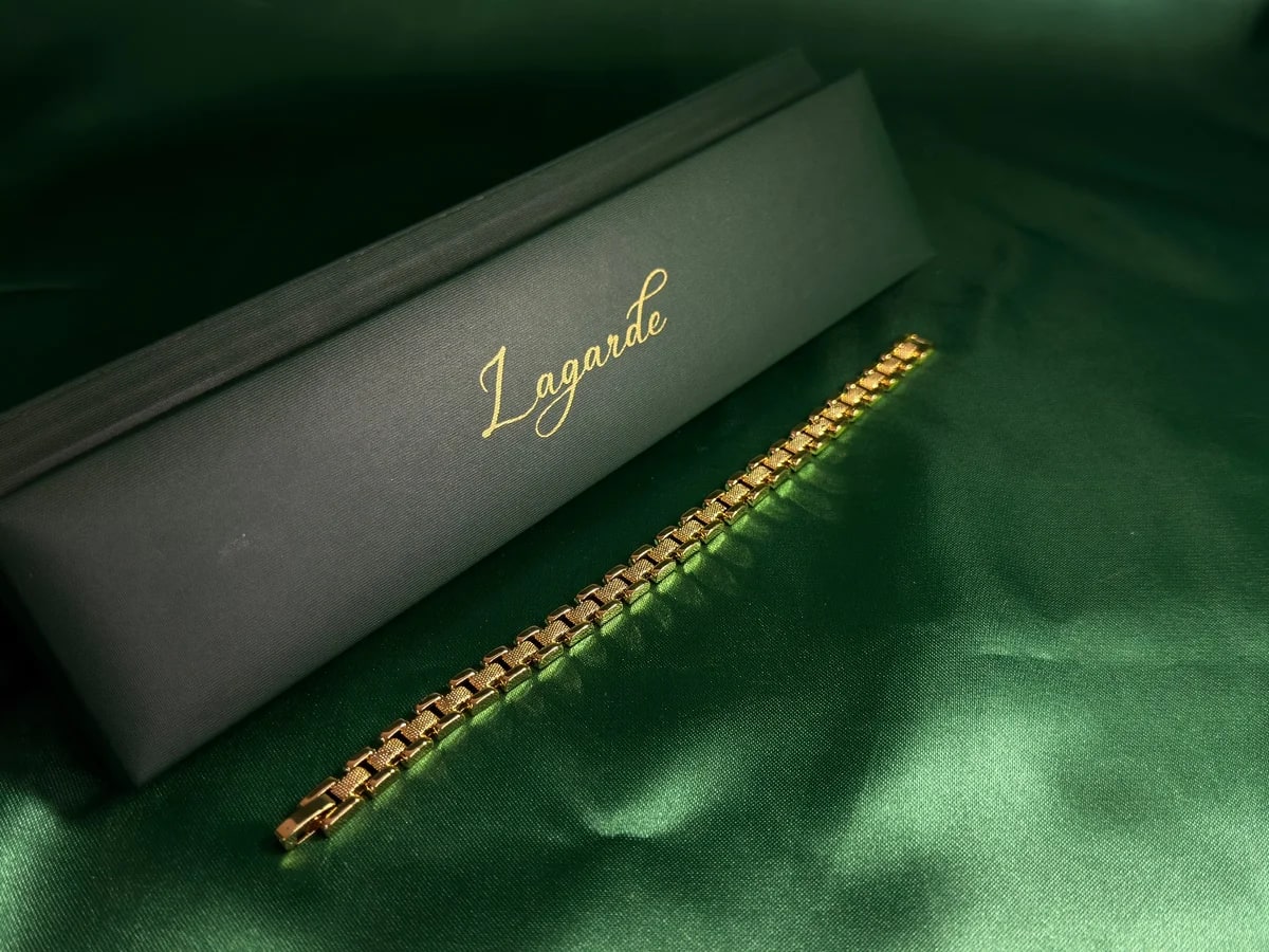 Pulsera Eslabones Geométricos en Chapa de Oro 18k — vista 3
