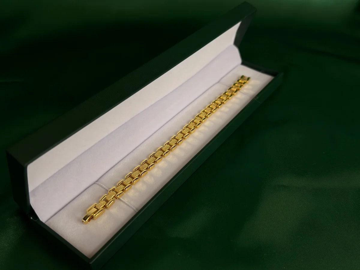 Pulsera Eslabones Geométricos en Chapa de Oro 18k — vista 4