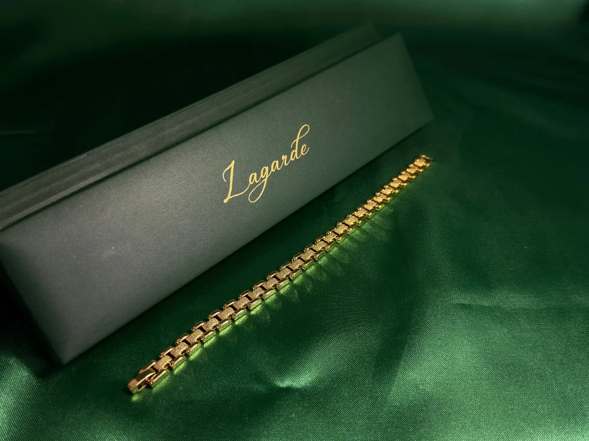 Pulsera Eslabones Geométricos en Chapa de Oro 18k — vista 5