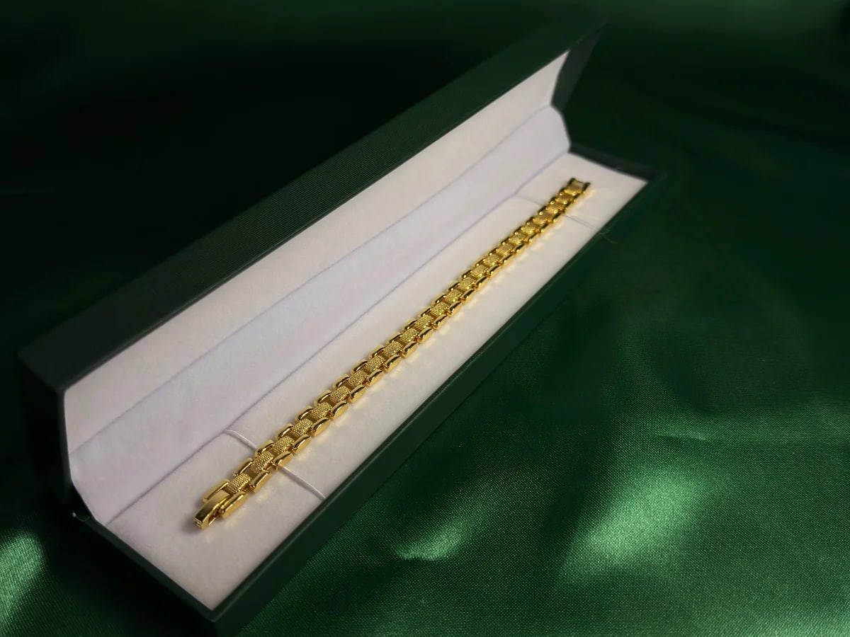 Pulsera Eslabones Geométricos en Chapa de Oro 18k — vista 6