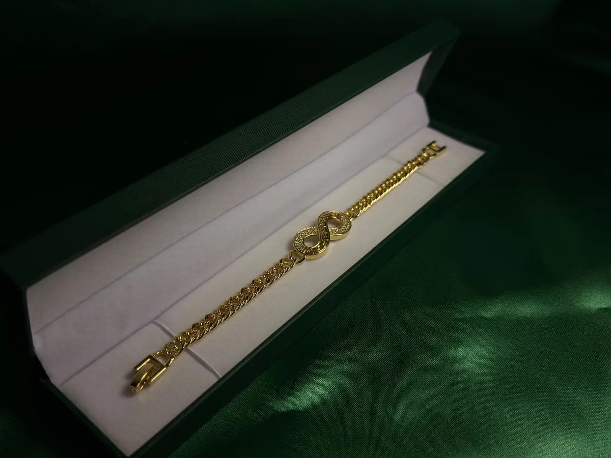 Pulsera Infinito Brillante en Chapa de Oro 18k — vista 2