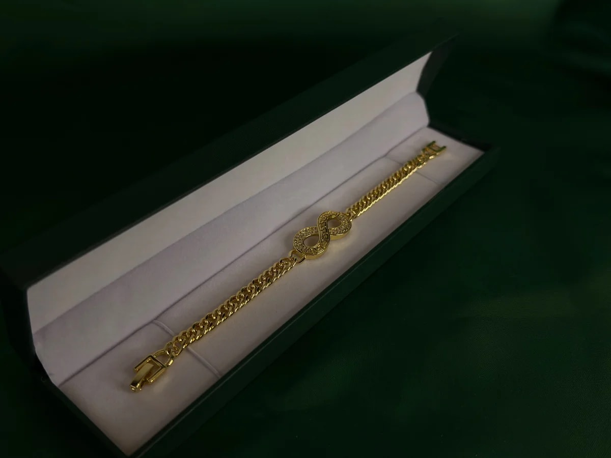 Pulsera Infinito Brillante en Chapa de Oro 18k — vista 3