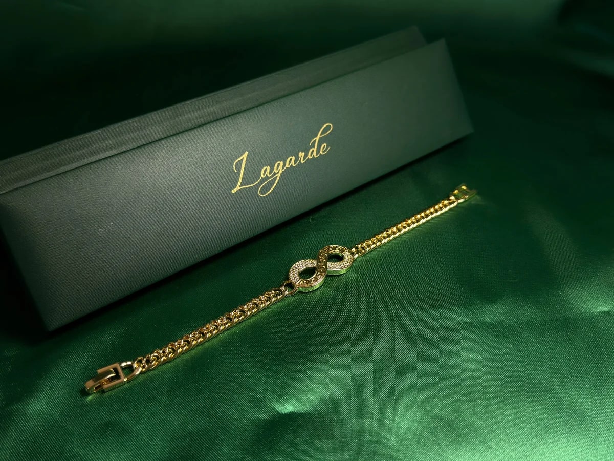 Pulsera Infinito Brillante en Chapa de Oro 18k — vista 4