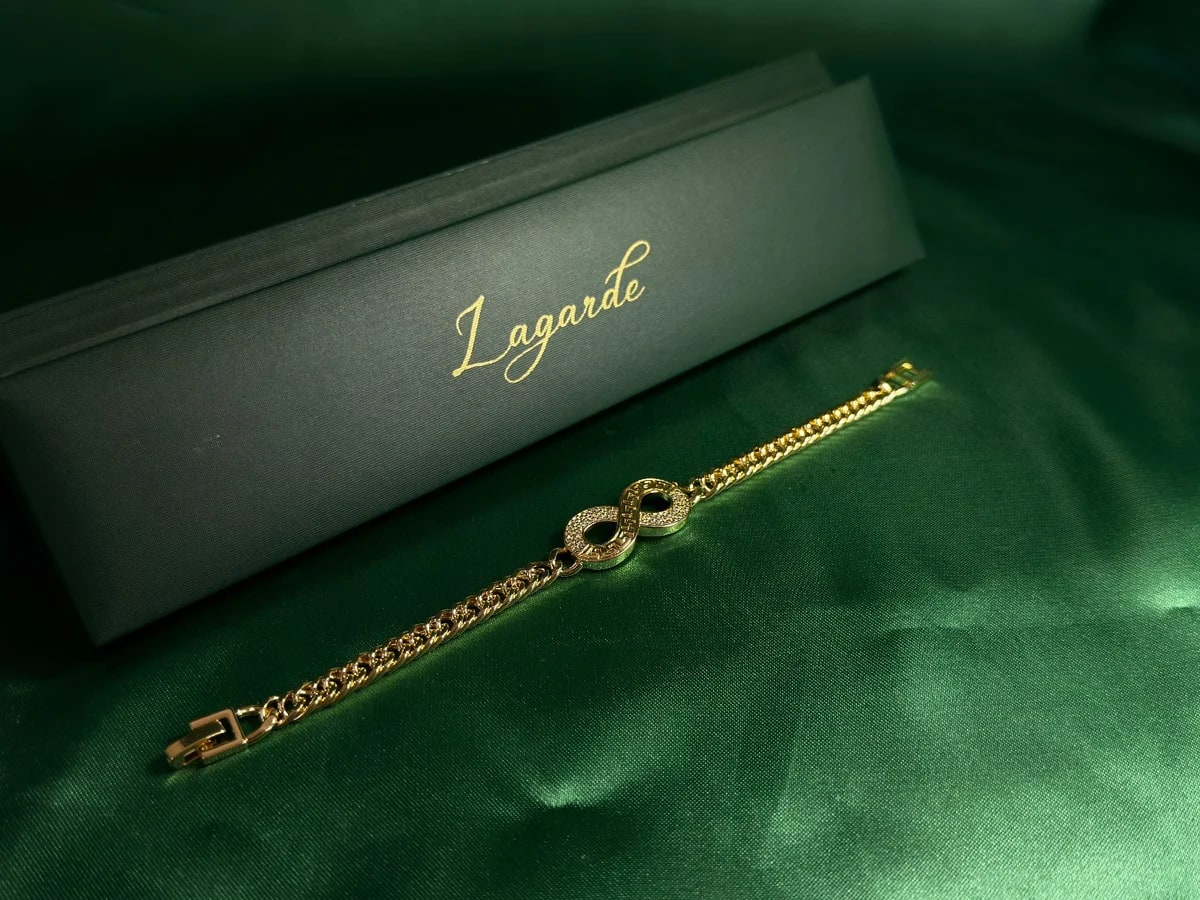 Pulsera Infinito Brillante en Chapa de Oro 18k — vista 5