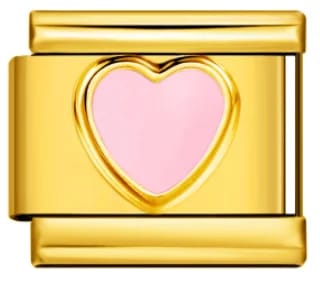 Charm Italiano Corazón Rosa Dorado — vista 2