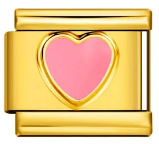 Charm Italiano Corazón Rosa Dorado — vista 2