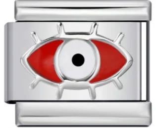 Charm Italiano Ojo Turco Rojo Plateado — vista 2