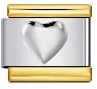 Charm Italiano Corazón Plateado — vista 2