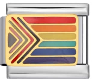 Charm Italiano Bandera Pride Dorado — vista 2