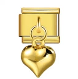 Charm Italiano Corazón Colgante Dorado — vista 2