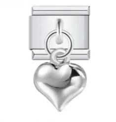 Charm Italiano Corazón Colgante Plateado — vista 2