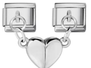 Charm Italiano Corazón Colgante Plateado — vista 2