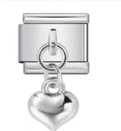 Charm Italiano Corazón Colgante Plateado — vista 2