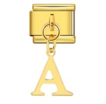 Charm Italiano Letra A Colgante Dorado — vista 2