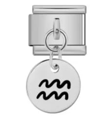 Charm Italiano Signo Acuario Colgante Plateado — vista 2