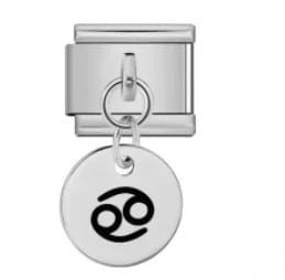 Charm Italiano Signo Cáncer Colgante Plateado — vista 2