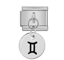 Charm Italiano Geminis Colgante Plateado — vista 2