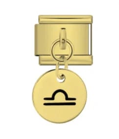Charm Italiano Signo Libra Colgante Dorado — vista 2