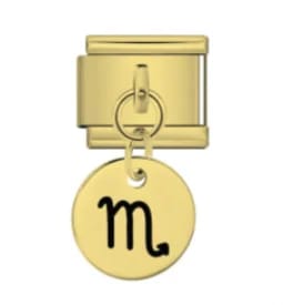 Charm Italiano Signo Escorpión Colgante Dorado — vista 2