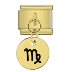 Charm Italiano Signo Virgo Colgante Dorado — vista 2