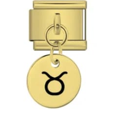 Charm Italiano Signo Tauro Colgante Dorado — vista 2