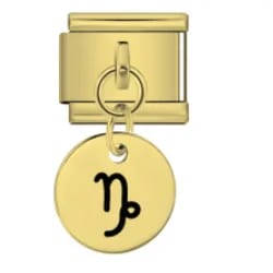 Charm Italiano Signo Capricornio Colgante Dorado — vista 2
