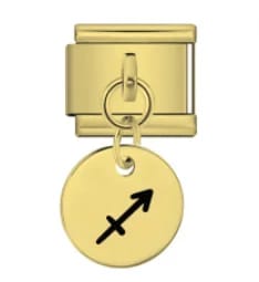 Charm Italiano Signo Sagitario Colgante Dorado — vista 2