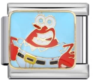 Charm Italiano Don Cangrejo Enojado Plateado — vista 2