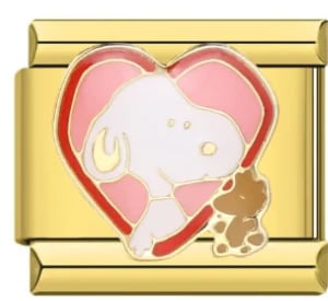 Charm Italiano Snoopy y Woodstock Corazón Dorado — vista 2