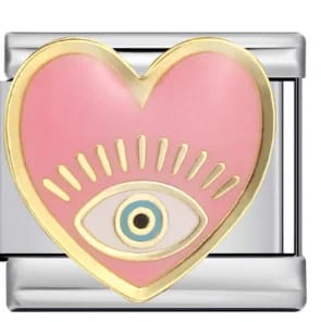 Charm Italiano Corazón Ojo Plateado — vista 2