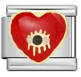 Charm Italiano Corazón Rojo Plateado — vista 2