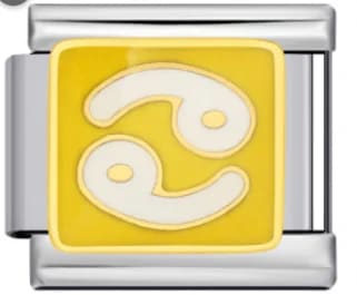Charm Italiano Signo Géminis Amarillo Plateado — vista 2