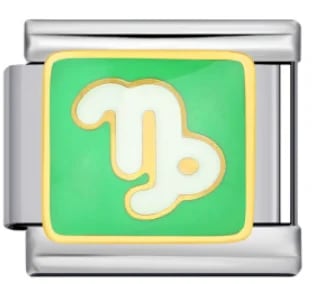 Charm Italiano Capricornio Verde Plateado — vista 2