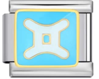 Charm Italiano Signo Géminis Plateado — vista 2