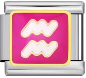 Charm Italiano Signo Acuario Rosa Plateado — vista 2