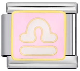 Charm Italiano Signo Libra Rosa Plateado — vista 2