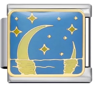 Charm Italiano Luna y Velero Plateado — vista 2