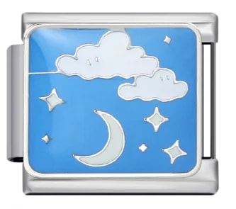 Charm Italiano Luna y Nubes Azul Plateado — vista 2