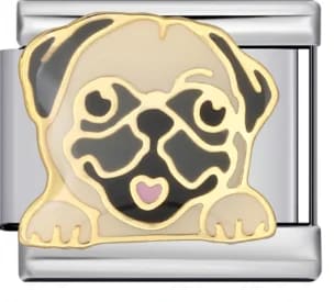 Charm Italiano Pug Plateado — vista 2
