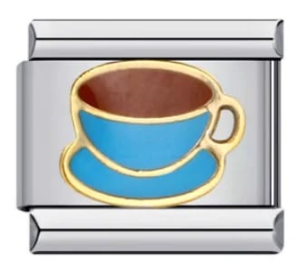Charm Italiano Taza de Té Azul Plateado — vista 2