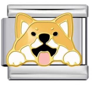 Charm Italiano Perro Shiba Inu Plateado — vista 2