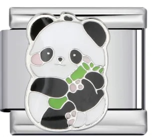 Charm Italiano Panda con Bambú Plateado — vista 2
