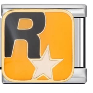 Charm Italiano Rockstar Games Esmaltado Plateado — vista 2