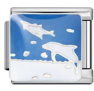 Charm Italiano Delfines en el Mar Plateado — vista 2